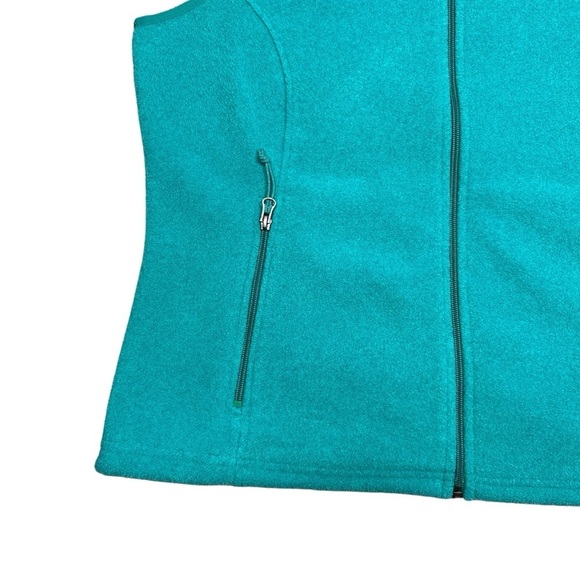 L.L. Bean Polartec Collared Full Zip Fleece Vest Aqua Size Large - Picture 3 of 8